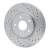 E-Line Drilled & Slotted Silver Brake Rotor, 1997-2005 Acura/Honda, Position: Rear Right - image 2