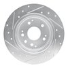 E-Line Drilled & Slotted Silver Brake Rotor, 2001-2003 Acura/Honda, Position: Rear Right - image 3