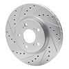 E-Line Drilled & Slotted Silver Brake Rotor, 2005-2012 Acura/Honda, Position: Front Left - image 1