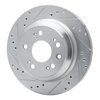 E-Line Drilled & Slotted Silver Brake Rotor, 2005-2012 Acura/Honda, Position: Rear Left - image 2