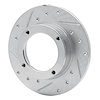 E-Line Drilled & Slotted Silver Brake Rotor, 1973-1979 Acura/Honda, Position: Front Left