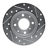 E-Line Drilled & Slotted Silver Brake Rotor, 1979-1983 Acura/Honda, Position: Front Left