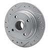 E-Line Drilled & Slotted Silver Brake Rotor, 1984-1987 Acura/Honda, Position: Rear Left - image 1