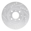 E-Line Drilled & Slotted Silver Brake Rotor, 1984-1990 Acura/Honda, Position: Front Right - image 2