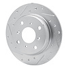 E-Line Drilled & Slotted Silver Brake Rotor, 1986-1996 Acura/Honda, Position: Rear Left - image 1