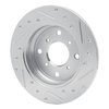 E-Line Drilled & Slotted Silver Brake Rotor, 1986-1996 Acura/Honda, Position: Rear Left - image 3
