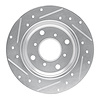 E-Line Drilled & Slotted Silver Brake Rotor, 1986-1996 Acura/Honda, Position: Rear Right - image 1