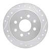 E-Line Drilled & Slotted Silver Brake Rotor, 1988-2001 Acura/Honda, Position: Rear Right - image 1