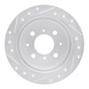 E-Line Drilled & Slotted Silver Brake Rotor, 1988-2001 Acura/Honda, Position: Rear Right - image 3