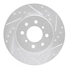 E-Line Drilled & Slotted Silver Brake Rotor, 1988-1991 Acura/Honda, Position: Front Right - image 1