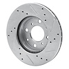 E-Line Drilled & Slotted Silver Brake Rotor, 1990-2000 Acura/Honda, Position: Front Left - image 1