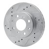 E-Line Drilled & Slotted Silver Brake Rotor, 1990-2000 Acura/Honda, Position: Front Left - image 3
