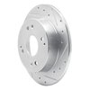 E-Line Drilled & Slotted Silver Brake Rotor, 1992-1997 Acura/Honda, Position: Rear Right - image 2