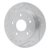 E-Line Drilled & Slotted Silver Brake Rotor, 1997-2015 Acura/Honda, Position: Rear Left - image 2