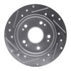 E-Line Drilled & Slotted Silver Brake Rotor, 1997-2015 Acura/Honda, Position: Rear Right - image 3
