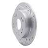 E-Line Drilled & Slotted Silver Brake Rotor, 1997-2015 Acura/Honda, Position: Rear Right - image 4