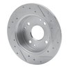 E-Line Drilled & Slotted Silver Brake Rotor, 1998-2002 Acura/Honda, Position: Rear Left - image 2