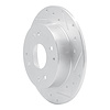E-Line Drilled & Slotted Silver Brake Rotor, 1998-2002 Acura/Honda, Position: Rear Right - image 1