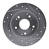 E-Line Drilled & Slotted Silver Brake Rotor, 1997-2006 Acura/Honda, Position: Rear Left - image 1