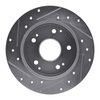 E-Line Drilled & Slotted Silver Brake Rotor, 1997-2006 Acura/Honda, Position: Rear Right - image 2
