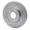 E-Line Drilled & Slotted Silver Brake Rotor, 2000-2009 Acura/Honda, Position: Front Left - image 1