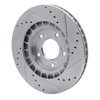 E-Line Drilled & Slotted Silver Brake Rotor, 2000-2009 Acura/Honda, Position: Front Left - image 2
