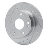 E-Line Drilled & Slotted Silver Brake Rotor, 2003-2008 Acura/Honda, Position: Rear Left - image 1