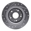 E-Line Drilled & Slotted Silver Brake Rotor, Fits Select Acura/Honda, Position: Rear Right - image 4