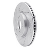 E-Line Drilled & Slotted Silver Brake Rotor, Fits Select Acura/Honda, Position: Front Left - image 1