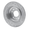 E-Line Drilled & Slotted Silver Brake Rotor, 1991-1999 Fits Multiple Makes/Models, Position: Rear Left - image 1
