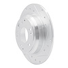 E-Line Drilled & Slotted Silver Brake Rotor, 1991-1999 Fits Multiple Makes/Models, Position: Rear Right - image 1