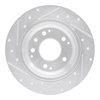 E-Line Drilled & Slotted Silver Brake Rotor, 1991-1999 Fits Multiple Makes/Models, Position: Rear Right - image 4
