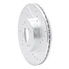 E-Line Drilled & Slotted Silver Brake Rotor, 1998-2021 Acura/Honda, Position: Front Right