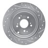 E-Line Drilled & Slotted Silver Brake Rotor, 2001-2008 Acura/Honda, Position: Rear Left - image 3