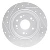 E-Line Drilled & Slotted Silver Brake Rotor, 2002-2004 Acura/Honda, Position: Rear Right - image 3