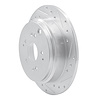 E-Line Drilled & Slotted Silver Brake Rotor, 2002-2004 Acura/Honda, Position: Rear Right - image 1