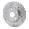 E-Line Drilled & Slotted Silver Brake Rotor, 2012-2016 Acura/Honda, Position: Front Left - image 2