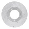 E-Line Drilled & Slotted Silver Brake Rotor, 2000-2018 Fits Multiple Makes/Models, Position: Front Left - image 4
