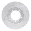 E-Line Drilled & Slotted Silver Brake Rotor, 2000-2018 Fits Multiple Makes/Models, Position: Front Right - image 3