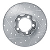 E-Line Drilled & Slotted Silver Brake Rotor, 1961-1967 Mercedes-Benz, Position: Front Left