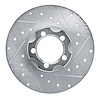 E-Line Drilled & Slotted Silver Brake Rotor, 1961-1967 Mercedes-Benz, Position: Front Right - image 1