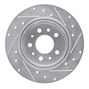 E-Line Drilled & Slotted Silver Brake Rotor, 1961-1991 Mercedes-Benz, Position: Rear Left