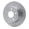 E-Line Drilled & Slotted Silver Brake Rotor, 1961-1991 Mercedes-Benz, Position: Rear Left - image 2
