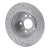 E-Line Drilled & Slotted Silver Brake Rotor, 1961-1991 Mercedes-Benz, Position: Rear Left - image 4