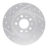 E-Line Drilled & Slotted Silver Brake Rotor, 1961-1991 Mercedes-Benz, Position: Rear Right - image 4