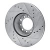 E-Line Drilled & Slotted Silver Brake Rotor, 1972-1980 Mercedes-Benz, Position: Front Left - image 2