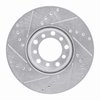 E-Line Drilled & Slotted Silver Brake Rotor, 1972-1980 Mercedes-Benz, Position: Front Right - image 3