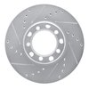 E-Line Drilled & Slotted Silver Brake Rotor, 1972-1974 Mercedes-Benz, Position: Front Left - image 3