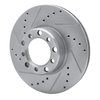 E-Line Drilled & Slotted Silver Brake Rotor, 1972-1974 Mercedes-Benz, Position: Front Left - image 4