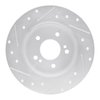 E-Line Drilled & Slotted Silver Brake Rotor, 1987-2015 Fits Multiple Makes/Models, Position: Rear Right - image 3